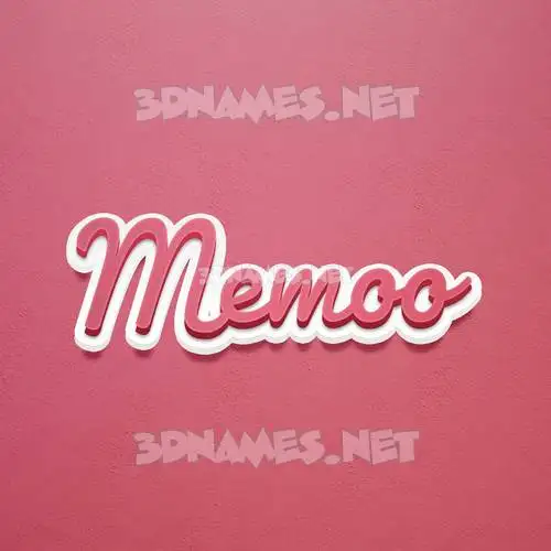 memoo in Red Scribble style - 3D name wallpaper