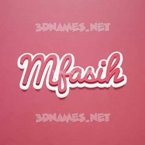 mfasih in Red Scribble style - 3D name wallpaper
