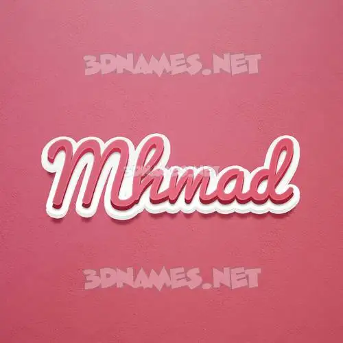 mhmad in Red Scribble style - 3D name wallpaper