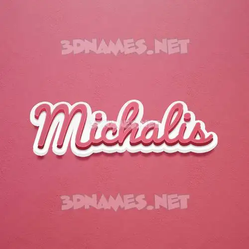 michalis in Red Scribble style - 3D name wallpaper