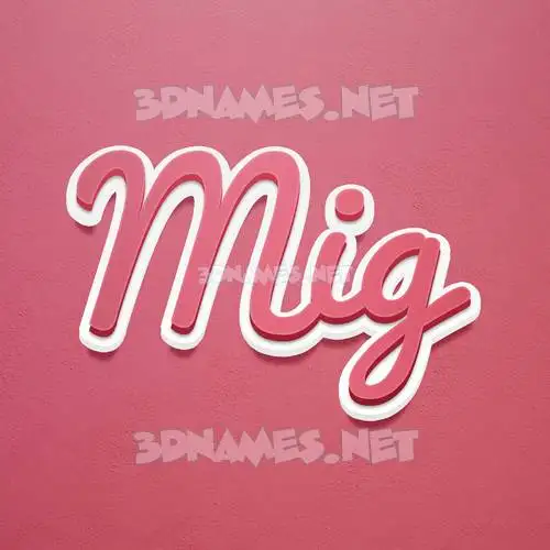 mig in Red Scribble style - 3D name wallpaper mig in Red Scribble style - 3D name wallpaper