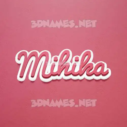 mihika in Red Scribble style - 3D name wallpaper