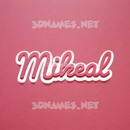 mikeal in Red Scribble style - 3D name wallpaper