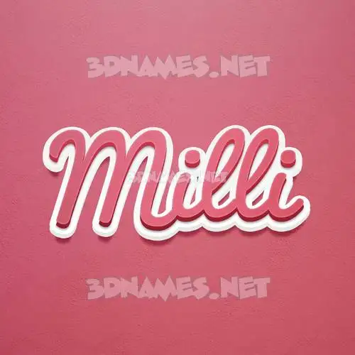 milli in Red Scribble style - 3D name wallpaper