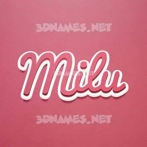 milu in Red Scribble style - 3D name wallpaper
