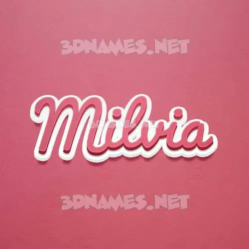 milvia in Red Scribble style - 3D name wallpaper