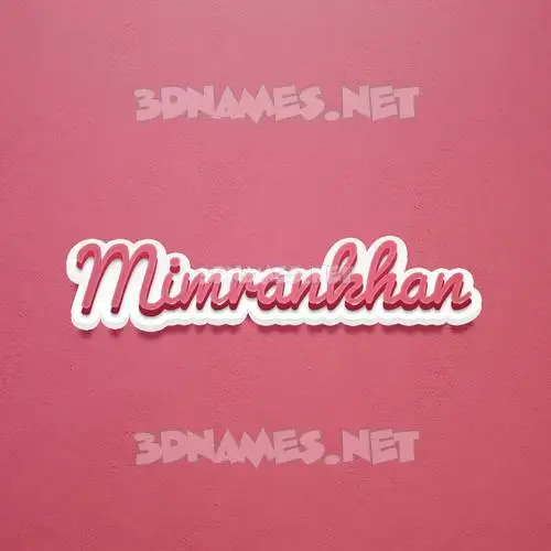 mimrankhan in Red Scribble style - 3D name wallpaper