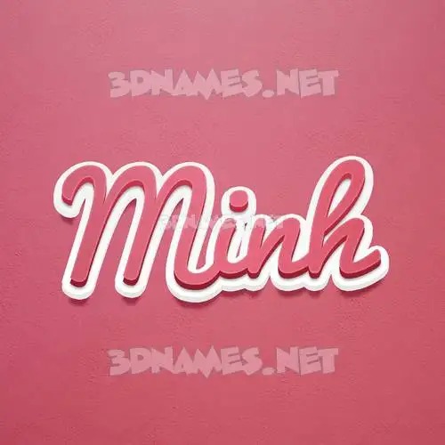 minh in Red Scribble style - 3D name wallpaper