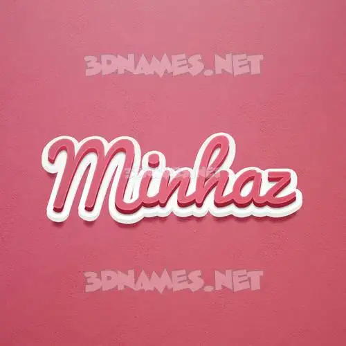 minhaz in Red Scribble style - 3D name wallpaper