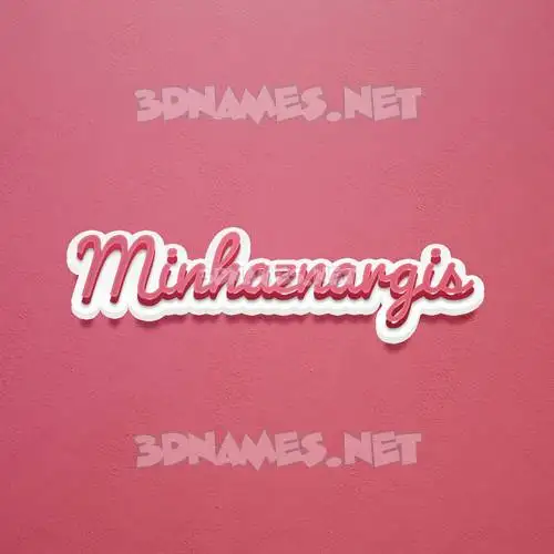 minhaznargis in Red Scribble style - 3D name wallpaper
