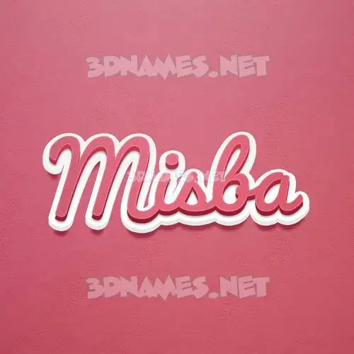 misba in Red Scribble style - 3D name wallpaper