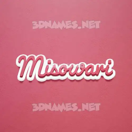 misowari in Red Scribble style - 3D name wallpaper