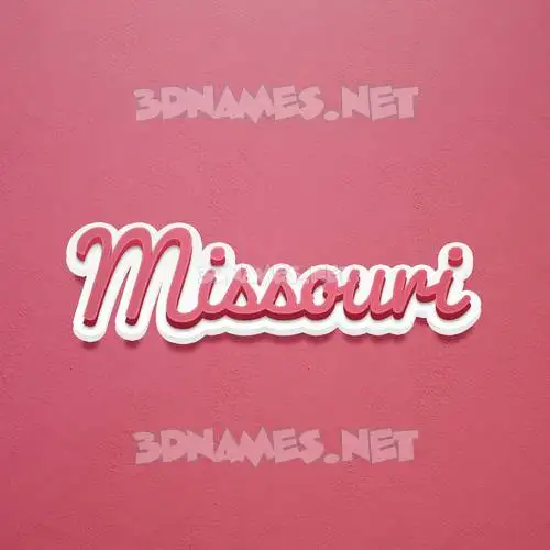 missouri in Red Scribble style - 3D name wallpaper