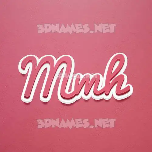 mmh in Red Scribble style - 3D name wallpaper