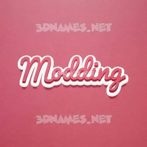 modding in Red Scribble style - 3D name wallpaper