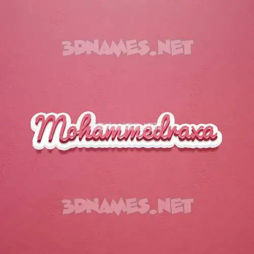 mohammedraxa in Red Scribble style - 3D name wallpaper