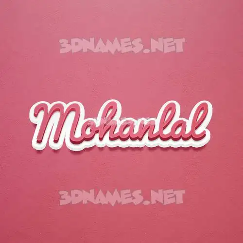 mohanlal in Red Scribble style - 3D name wallpaper