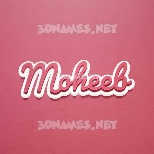 moheeb in Red Scribble style - 3D name wallpaper