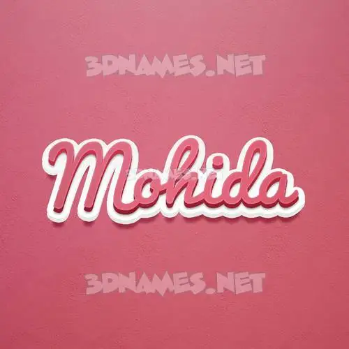 mohida in Red Scribble style - 3D name wallpaper