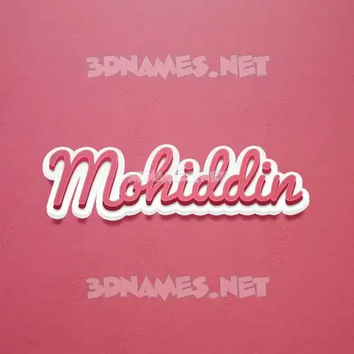 mohiddin in Red Scribble style - 3D name wallpaper