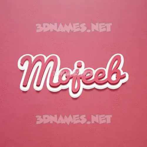 mojeeb in Red Scribble style - 3D name wallpaper