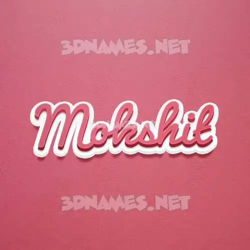 mokshit in Red Scribble style - 3D name wallpaper