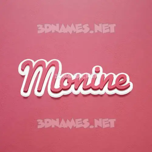 monine in Red Scribble style - 3D name wallpaper
