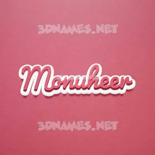 monuheer in Red Scribble style - 3D name wallpaper