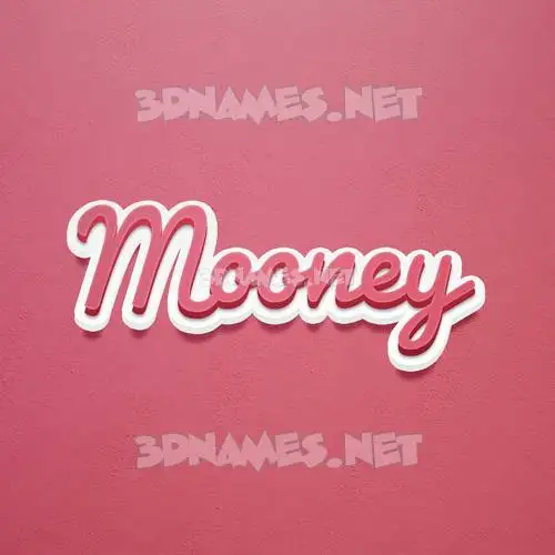 mooney in Red Scribble style - 3D name wallpaper