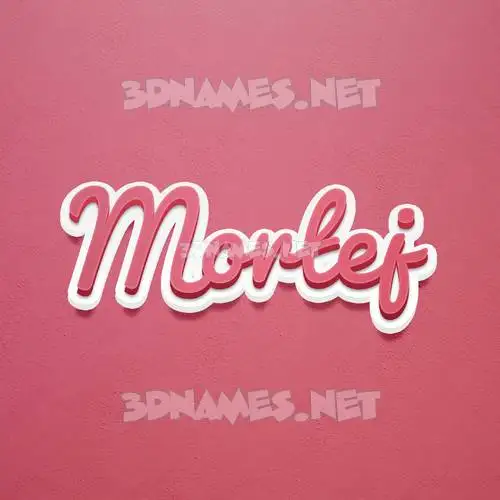 mortej in Red Scribble style - 3D name wallpaper