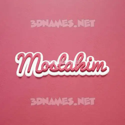 mostakim in Red Scribble style - 3D name wallpaper