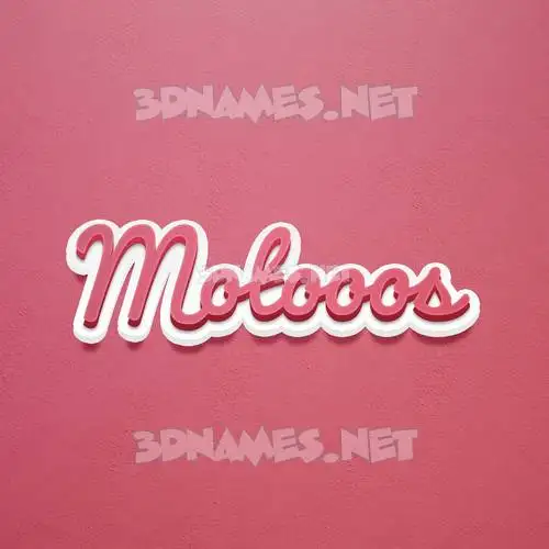 motooos in Red Scribble style - 3D name wallpaper