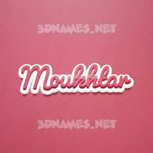 moukhtar in Red Scribble style - 3D name wallpaper