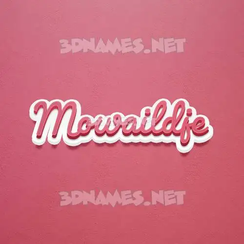 mowaildje in Red Scribble style - 3D name wallpaper