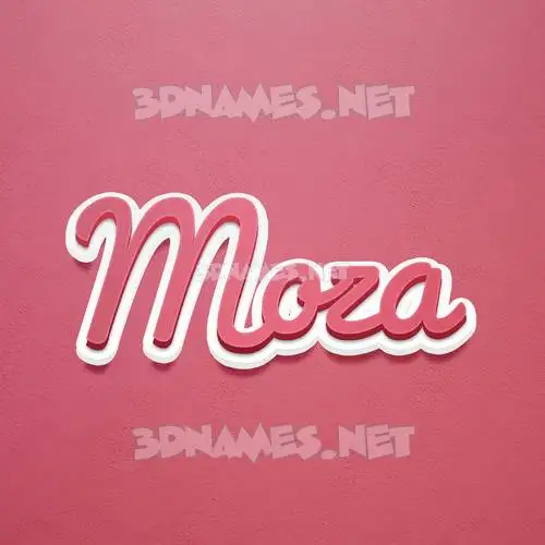 moza in Red Scribble style - 3D name wallpaper