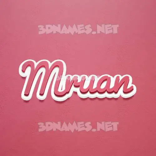 mruan in Red Scribble style - 3D name wallpaper
