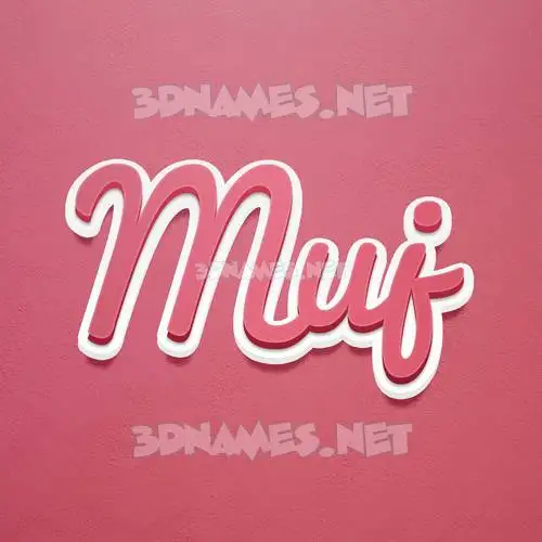 muj in Red Scribble style - 3D name wallpaper
