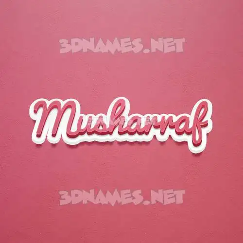 musharraf in Red Scribble style - 3D name wallpaper