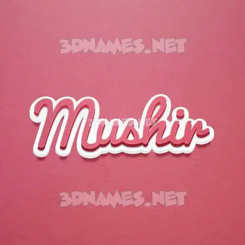 mushir in Red Scribble style - 3D name wallpaper mushir in Red Scribble style - 3D name wallpaper