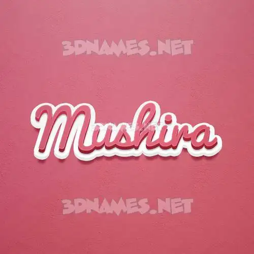 mushira in Red Scribble style - 3D name wallpaper