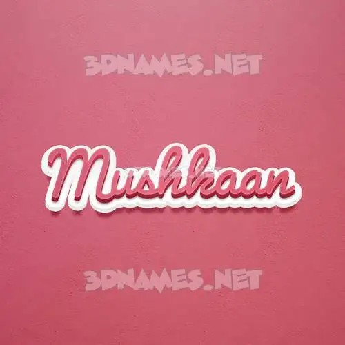 mushkaan in Red Scribble style - 3D name wallpaper mushkaan in Red Scribble style - 3D name wallpaper