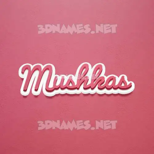 mushkas in Red Scribble style - 3D name wallpaper mushkas in Red Scribble style - 3D name wallpaper
