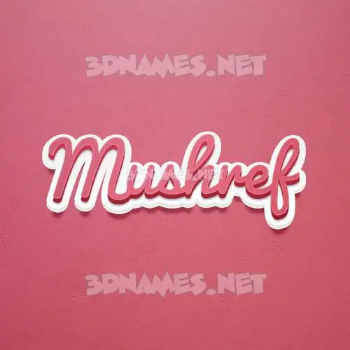 mushref in Red Scribble style - 3D name wallpaper mushref in Red Scribble style - 3D name wallpaper