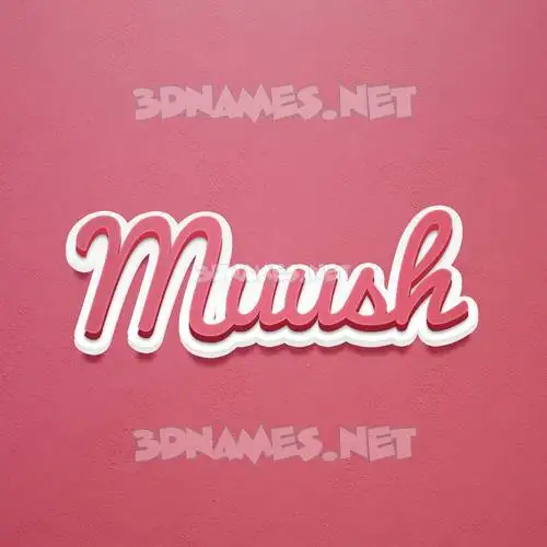 muush in Red Scribble style - 3D name wallpaper muush in Red Scribble style - 3D name wallpaper