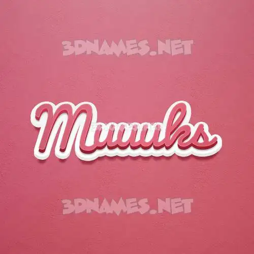 muuuks in Red Scribble style - 3D name wallpaper