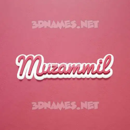 muzammil in Red Scribble style - 3D name wallpaper