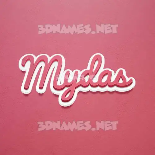 mydas in Red Scribble style - 3D name wallpaper