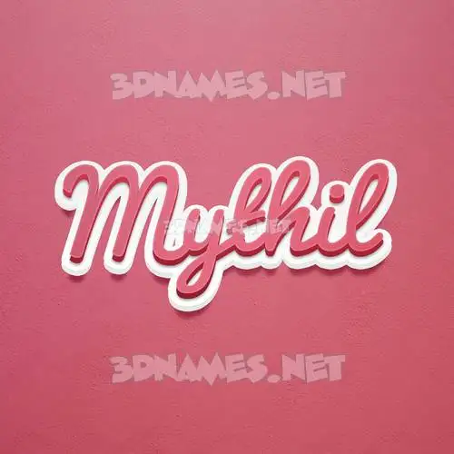 mythil in Red Scribble style - 3D name wallpaper