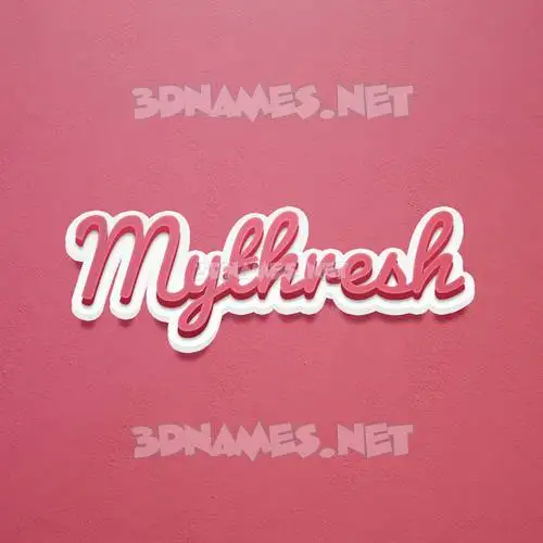 mythresh in Red Scribble style - 3D name wallpaper