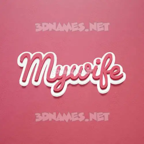 mywife in Red Scribble style - 3D name wallpaper